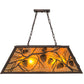 Meyda Lighting Whispering Pines 33" 6-Light Mahogany Bronze Island Pendant Light With Amber Mica Shade Glass