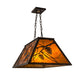 Meyda Lighting Whispering Pines 33" 6-Light Mahogany Bronze Island Pendant Light With Amber Mica Shade Glass