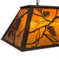 Meyda Lighting Whispering Pines 33" 6-Light Mahogany Bronze Island Pendant Light With Amber Mica Shade Glass
