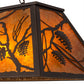 Meyda Lighting Whispering Pines 33" 6-Light Mahogany Bronze Island Pendant Light With Amber Mica Shade Glass
