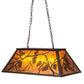 Meyda Lighting Whispering Pines 33" 6-Light Mahogany Bronze Island Pendant Light With Amber Mica Shade Glass
