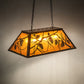 Meyda Lighting Whispering Pines 33" 6-Light Oil Rubbed Bronze Island Pendant Light With Amber Mica Shade Glass