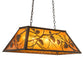 Meyda Lighting Whispering Pines 33" 6-Light Oil Rubbed Bronze Island Pendant Light With Amber Mica Shade Glass