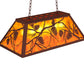 Meyda Lighting Whispering Pines 33" 6-Light Rust Island Pendant Light With Amber Mica Shade Glass