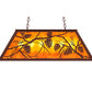 Meyda Lighting Whispering Pines 33" 6-Light Rust Island Pendant Light With Amber Mica Shade Glass