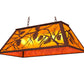 Meyda Lighting Whispering Pines 33" 6-Light Rust Island Pendant Light With Amber Mica Shade Glass