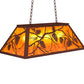 Meyda Lighting Whispering Pines 33" 6-Light Rust Island Pendant Light With Amber Mica Shade Glass