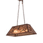 Meyda Lighting Whispering Pines 33" 6-Light Rust Island Pendant Light With Silver Mica Shade Glass