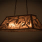 Meyda Lighting Whispering Pines 33" 6-Light Rust Island Pendant Light With Silver Mica Shade Glass