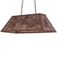 Meyda Lighting Whispering Pines 33" 6-Light Rust Island Pendant Light With Silver Mica Shade Glass