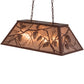 Meyda Lighting Whispering Pines 33" 6-Light Rust Island Pendant Light With Silver Mica Shade Glass