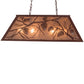 Meyda Lighting Whispering Pines 33" 6-Light Rust Island Pendant Light With Silver Mica Shade Glass