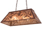 Meyda Lighting Whispering Pines 33" 6-Light Rust Island Pendant Light With Silver Mica Shade Glass