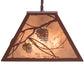 Meyda Lighting Whispering Pines 33" 6-Light Rust Island Pendant Light With Silver Mica Shade Glass