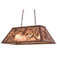Meyda Lighting Whispering Pines 33" 6-Light Rust Island Pendant Light With Silver Mica Shade Glass