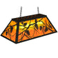 Meyda Lighting Whispering Pines 33" 6-Light Textured Black Island Pendant Light With Amber Mica Shade Glass