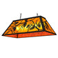 Meyda Lighting Whispering Pines 33" 6-Light Textured Black Island Pendant Light With Amber Mica Shade Glass