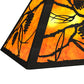 Meyda Lighting Whispering Pines 33" 6-Light Textured Black Island Pendant Light With Amber Mica Shade Glass
