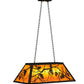 Meyda Lighting Whispering Pines 33" 6-Light Textured Black Island Pendant Light With Amber Mica Shade Glass