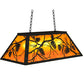 Meyda Lighting Whispering Pines 33" 6-Light Textured Black Island Pendant Light With Amber Mica Shade Glass