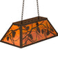 Meyda Lighting Whispering Pines 33" 6-Light Timeless Bronze Island Pendant Light With Amber Mica Shade Glass