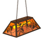 Meyda Lighting Whispering Pines 33" 6-Light Timeless Bronze Island Pendant Light With Amber Mica Shade Glass