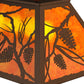 Meyda Lighting Whispering Pines 33" 6-Light Timeless Bronze Island Pendant Light With Amber Mica Shade Glass