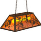 Meyda Lighting Whispering Pines 33" 6-Light Timeless Bronze Island Pendant Light With Amber Mica Shade Glass
