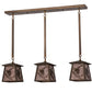 Meyda Lighting Whispering Pines 36" 3-Light Antique Copper Island Pendant Light With Silver Mica Shade Glass