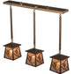 Meyda Lighting Whispering Pines 36" 3-Light Antique Copper Island Pendant Light With Silver Mica Shade Glass