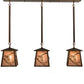 Meyda Lighting Whispering Pines 36" 3-Light Antique Copper Island Pendant Light With Silver Mica Shade Glass
