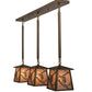 Meyda Lighting Whispering Pines 36" 3-Light Antique Copper Island Pendant Light With Silver Mica Shade Glass