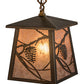 Meyda Lighting Whispering Pines 36" 3-Light Antique Copper Island Pendant Light With Silver Mica Shade Glass