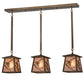Meyda Lighting Whispering Pines 36" 3-Light Antique Copper Island Pendant Light With Silver Mica Shade Glass