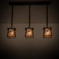 Meyda Lighting Whispering Pines 36" 3-Light Timeless Bronze Island Pendant Light With Silver Mica Shade Glass