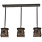 Meyda Lighting Whispering Pines 36" 3-Light Timeless Bronze Island Pendant Light With Silver Mica Shade Glass