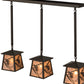Meyda Lighting Whispering Pines 36" 3-Light Timeless Bronze Island Pendant Light With Silver Mica Shade Glass