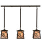Meyda Lighting Whispering Pines 36" 3-Light Timeless Bronze Island Pendant Light With Silver Mica Shade Glass