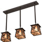 Meyda Lighting Whispering Pines 36" 3-Light Timeless Bronze Island Pendant Light With Silver Mica Shade Glass