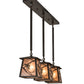 Meyda Lighting Whispering Pines 36" 3-Light Timeless Bronze Island Pendant Light With Silver Mica Shade Glass