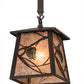 Meyda Lighting Whispering Pines 36" 3-Light Timeless Bronze Island Pendant Light With Silver Mica Shade Glass