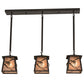 Meyda Lighting Whispering Pines 36" 3-Light Timeless Bronze Island Pendant Light With Silver Mica Shade Glass