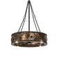 Meyda Lighting Whispering Pines 36" 4-Light LED Oil Rubbed Bronze Chandelier With Amber Mica Shade Glass and Fan