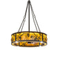 Meyda Lighting Whispering Pines 36" 4-Light LED Oil Rubbed Bronze Chandelier With Amber Mica Shade Glass and Fan