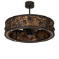 Meyda Lighting Whispering Pines 36" LED Oil Rubbed Bronze Chandelier With Amber Mica Shade Glass and Fan