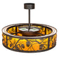 Meyda Lighting Whispering Pines 36" LED Oil Rubbed Bronze Chandelier With Amber Mica Shade Glass and Fan