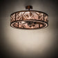 Meyda Lighting Whispering Pines 36" LED Vintage Copper Chandelier With Silver Mica Shade Glass and Fan
