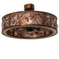 Meyda Lighting Whispering Pines 36" LED Vintage Copper Chandelier With Silver Mica Shade Glass and Fan