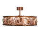 Meyda Lighting Whispering Pines 36" LED Vintage Copper Chandelier With Silver Mica Shade Glass and Fan