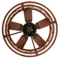 Meyda Lighting Whispering Pines 36" LED Vintage Copper Chandelier With Silver Mica Shade Glass and Fan